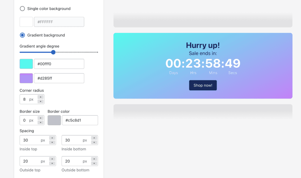 edit landing page countdown timer