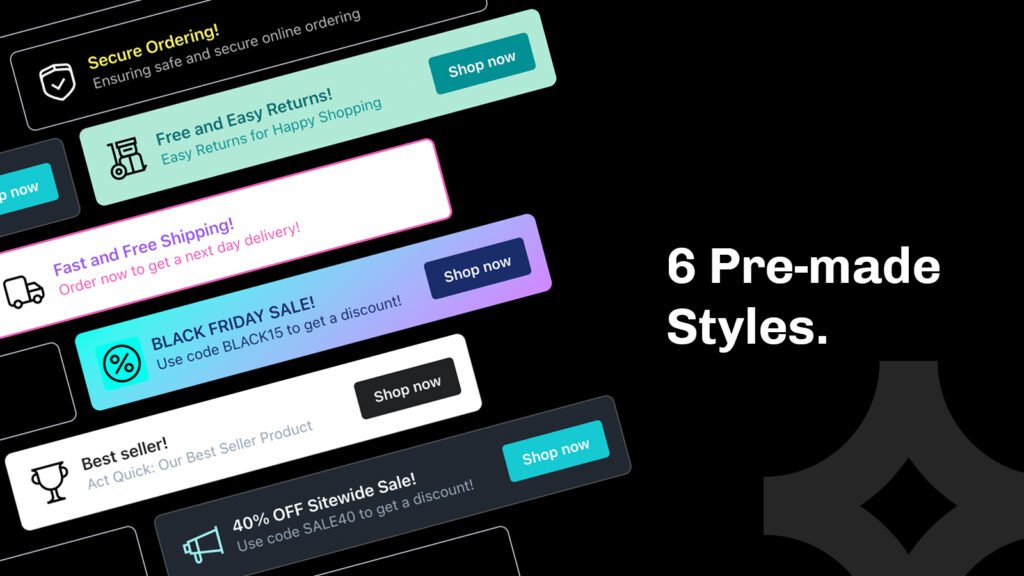 6 pre-made banner styles