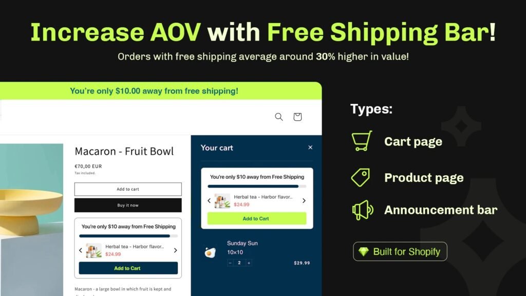 best shopify black friday apps free shipping bar