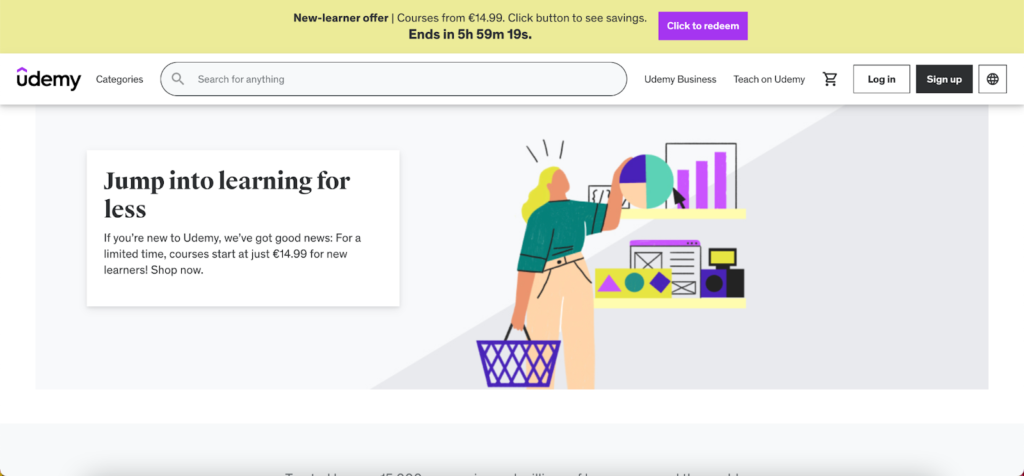 Udemy Countdown Timer Announcement Bar