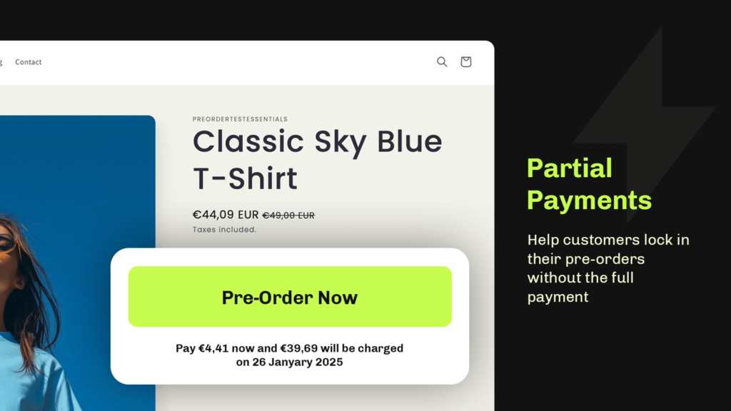 Essential Shopify preorder app has partial payments
